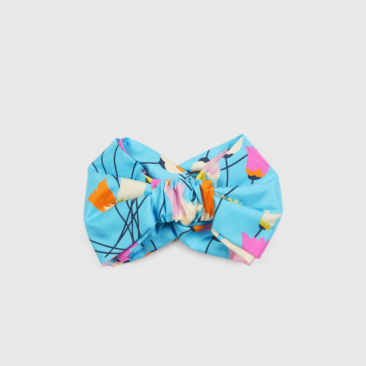 Tulip print silk headband - 3
