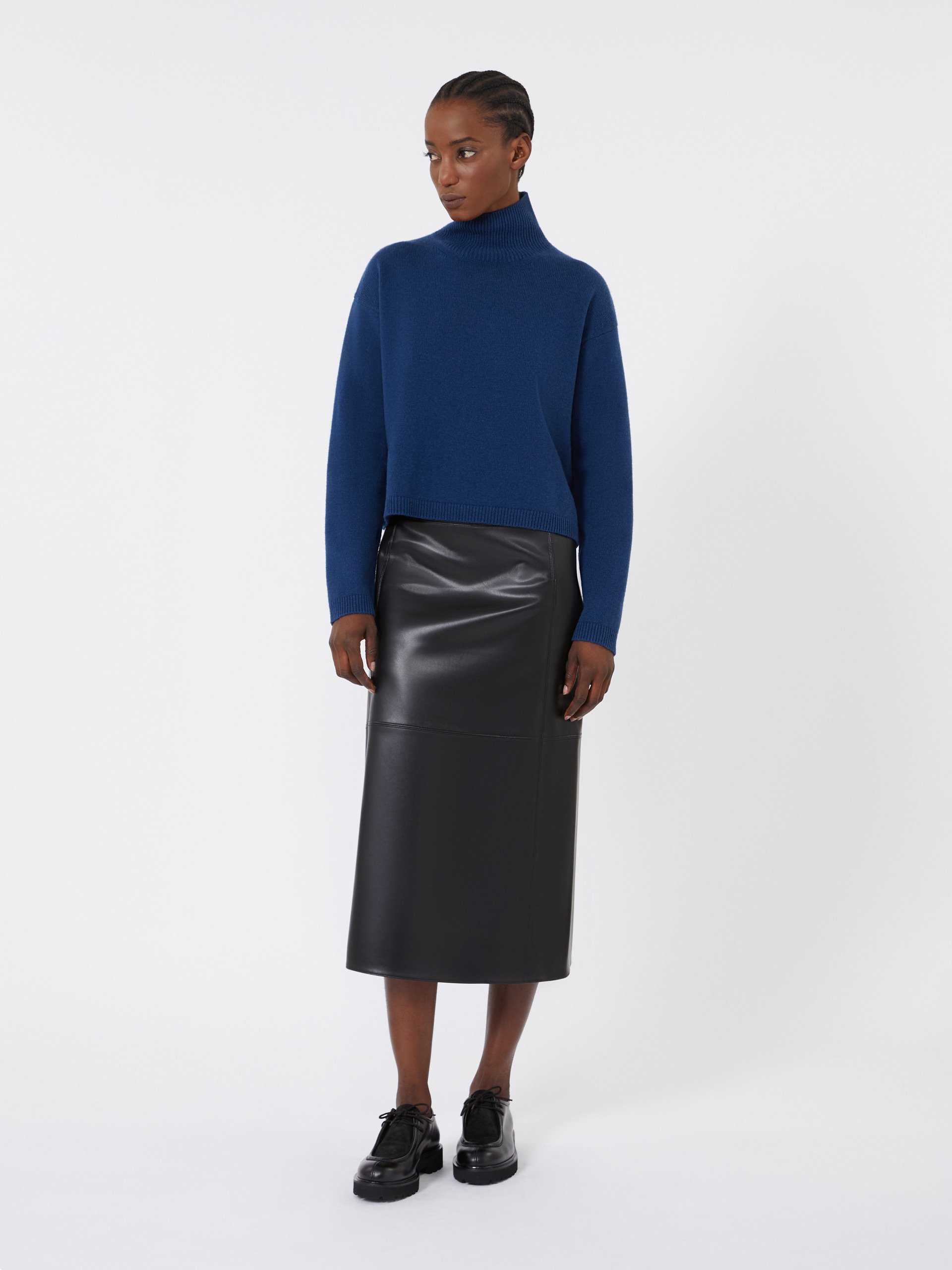 MATTEO Wool and cashmere cropped polo-neck sweater - 2