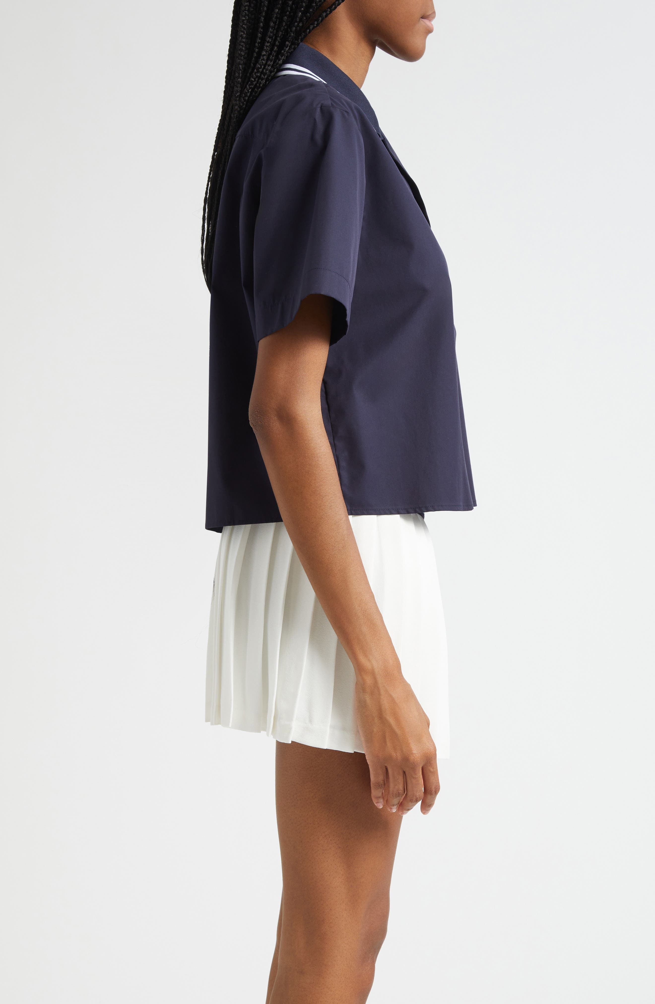 Sporty & Rich SRC Sailor Button-Up Shirt in Dark Navy at Nordstrom - 4