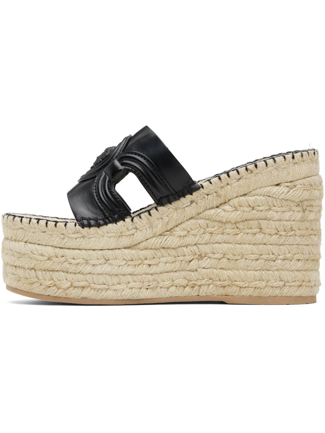 Black Medusa Platform Espadrilles Heeled Sandals - 3