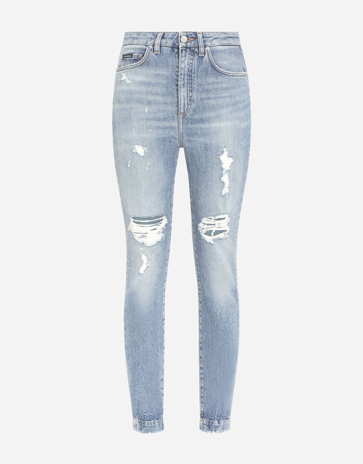 Stretch denim Audrey jeans with rips - 3