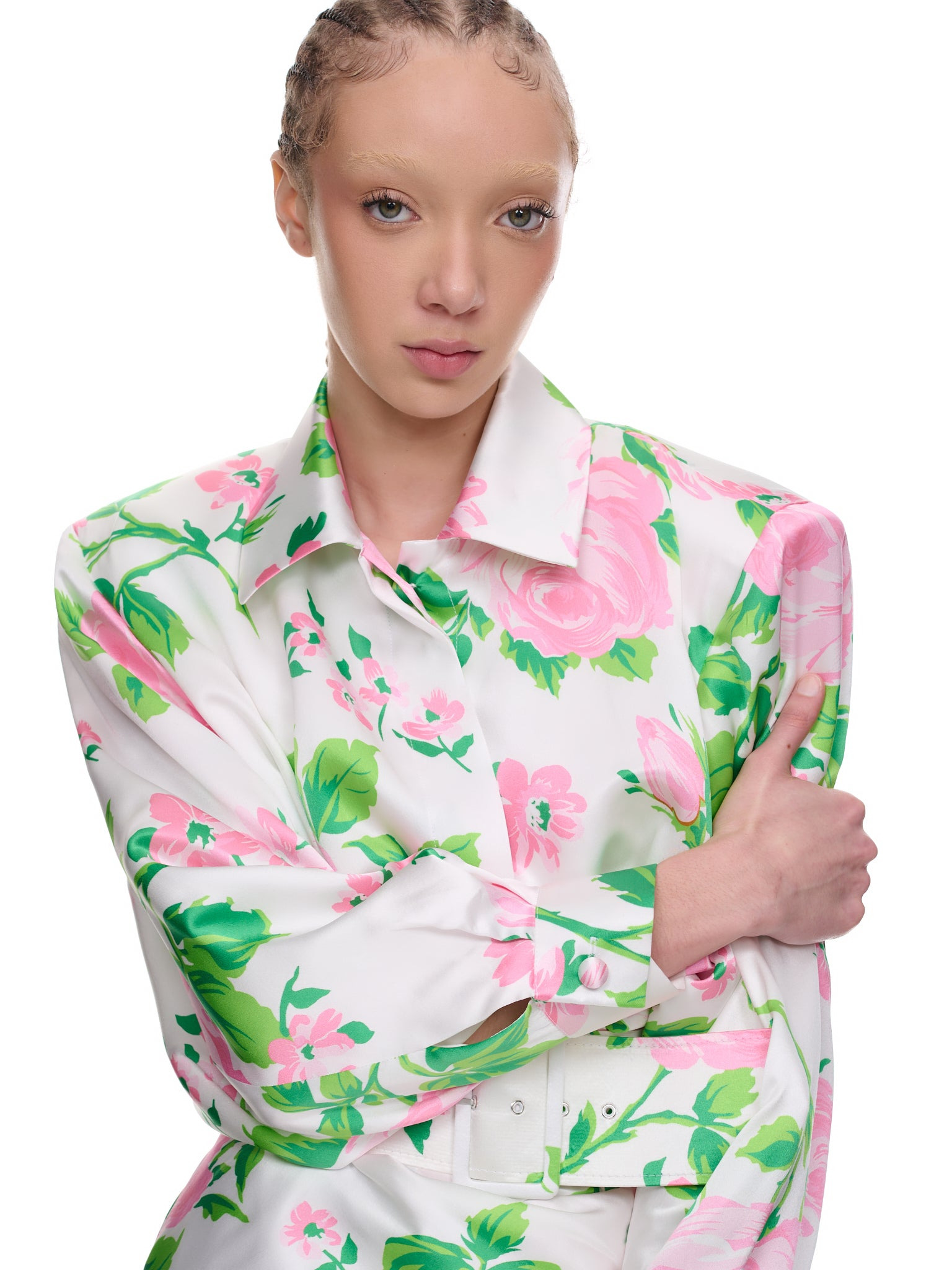 Belted Rose Dress - 4