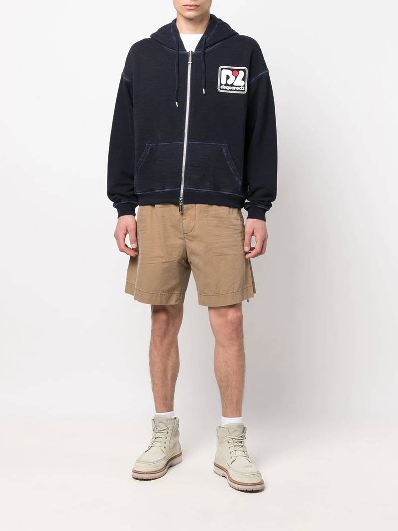 DSQUARED2 logo-print zip-up hoodie outlook