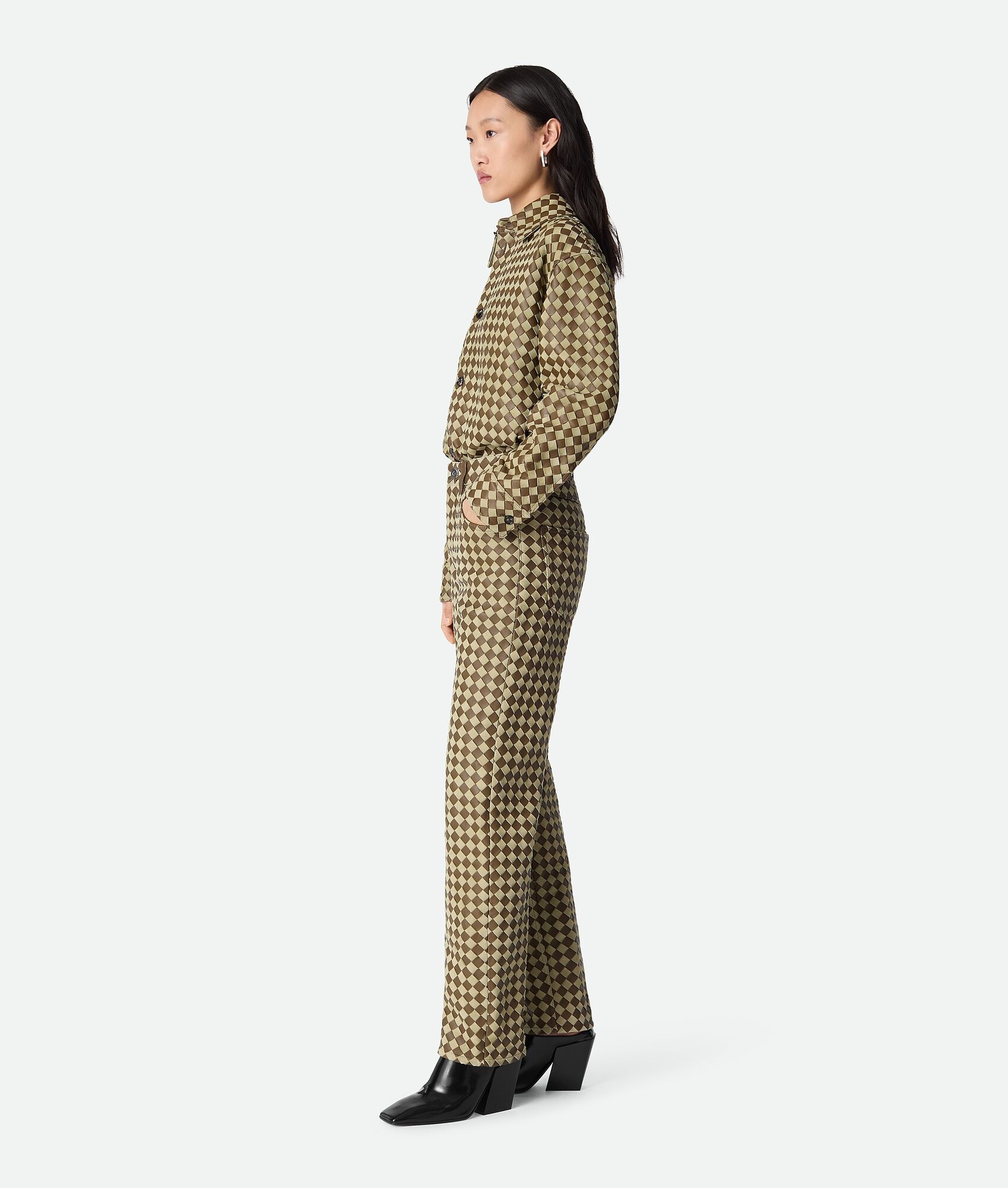 Intrecciato Leather And Suede Pants - 2