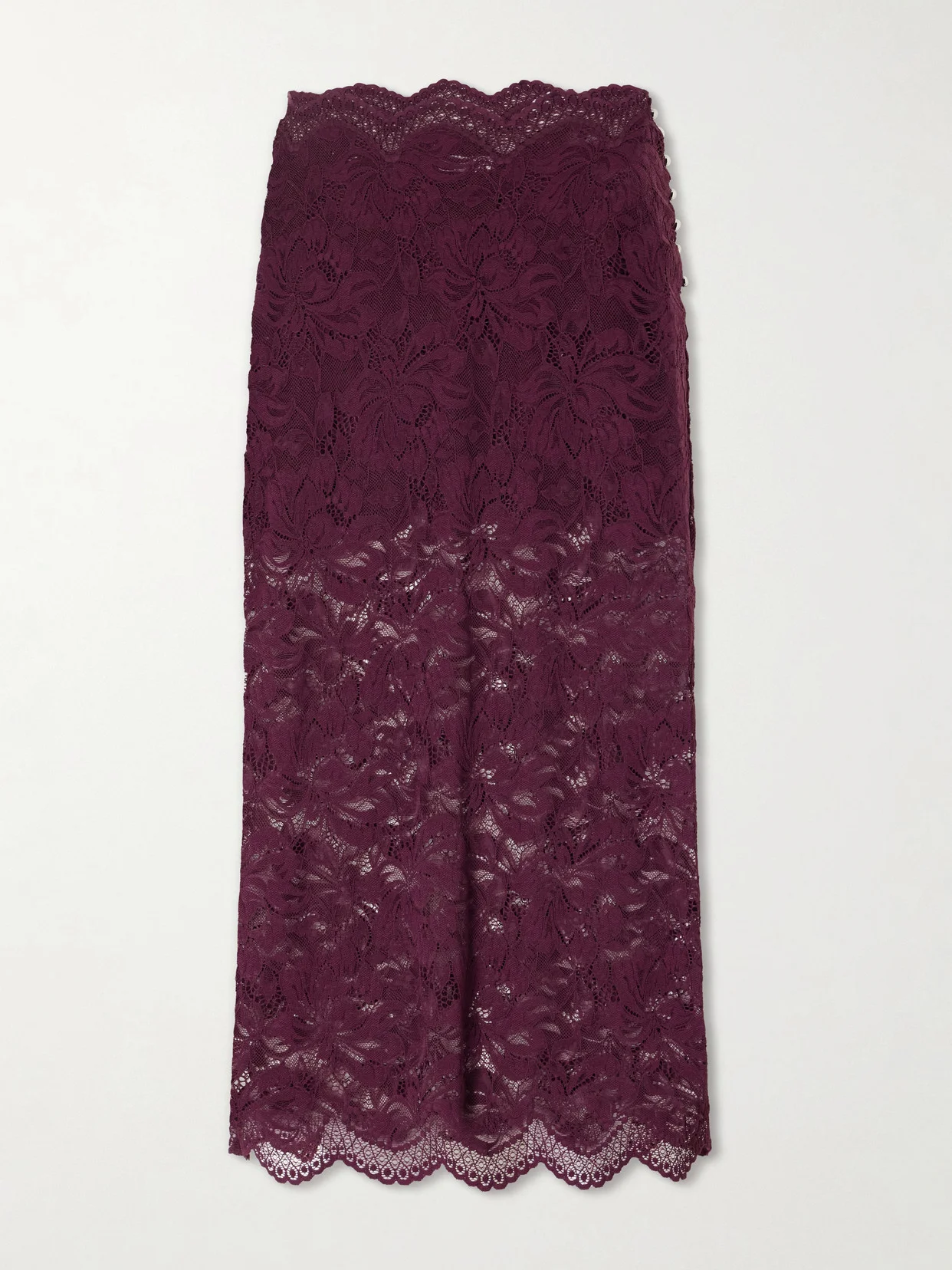 Bead-embellished Lace Midi Skirt - 1