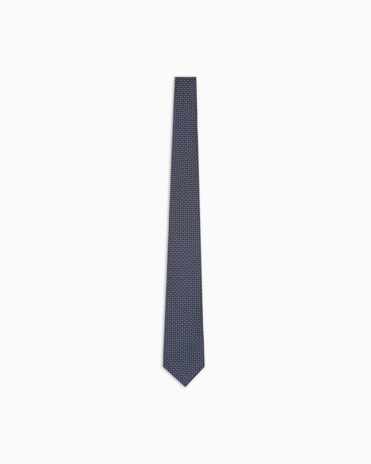 SILK TIE WITH GEOMETRIC JACQUARD MOTIF - 1