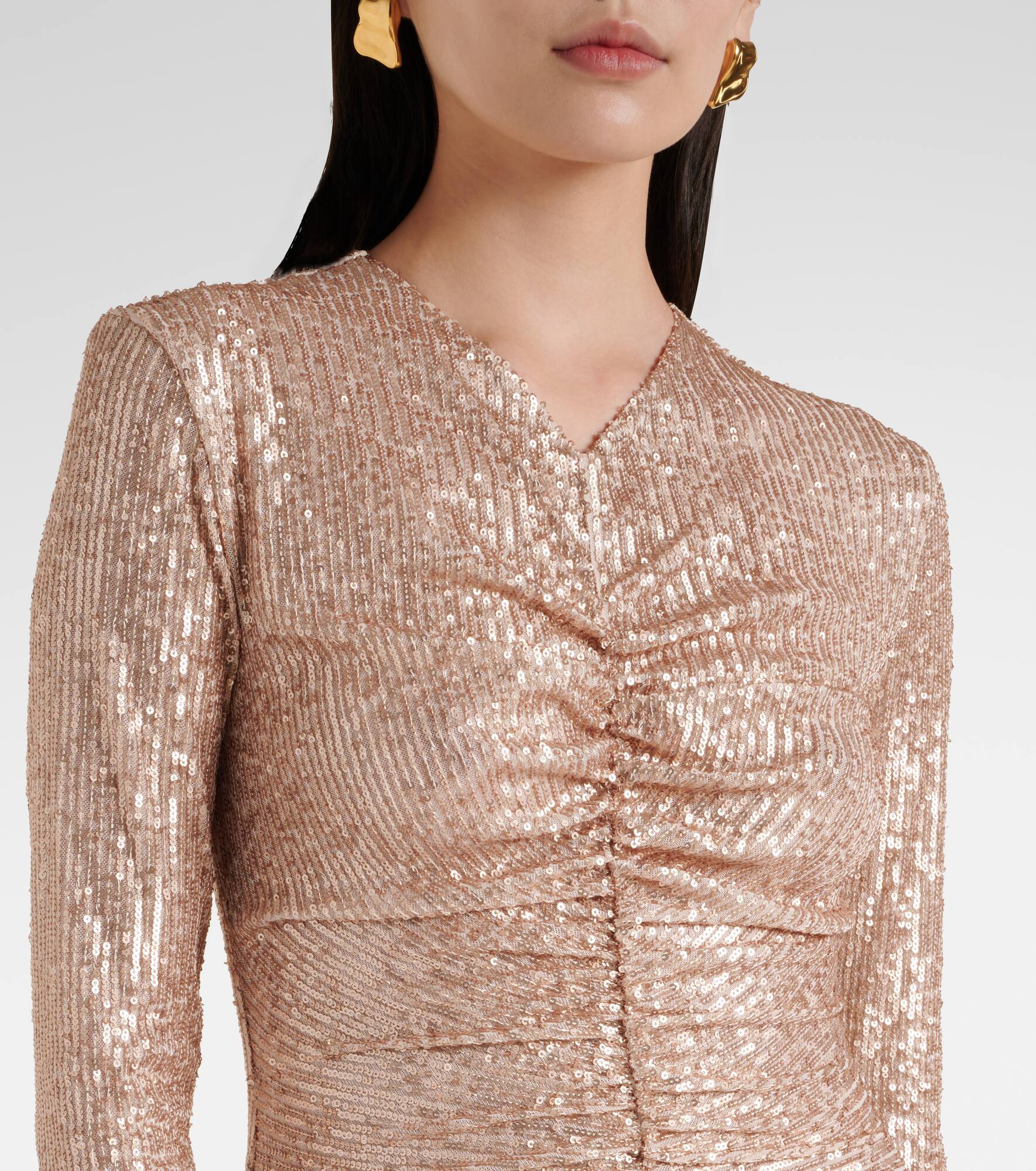 Ruched sequined gown - 4