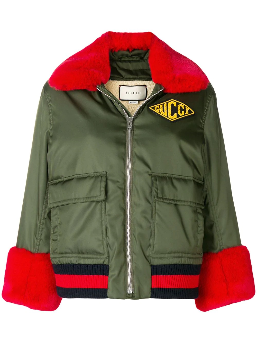 logo patch bomber jacket - 1