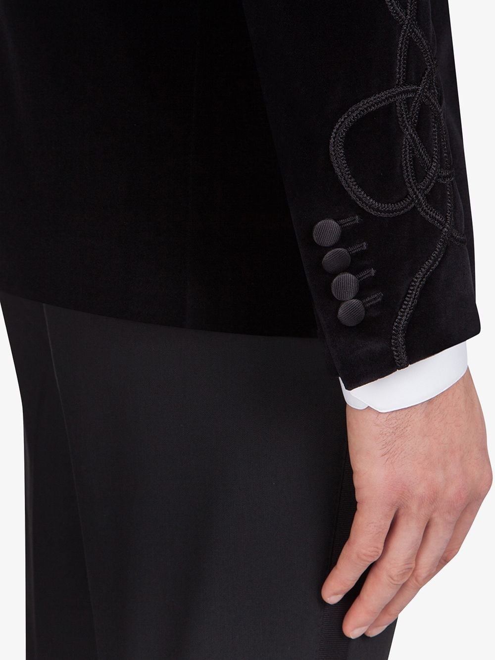 single-breasted tailored tuxedo blazer - 5