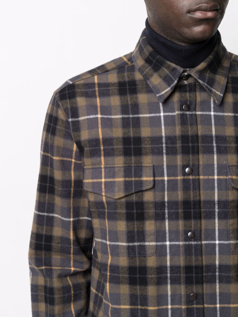 plaid-check print shirt - 5