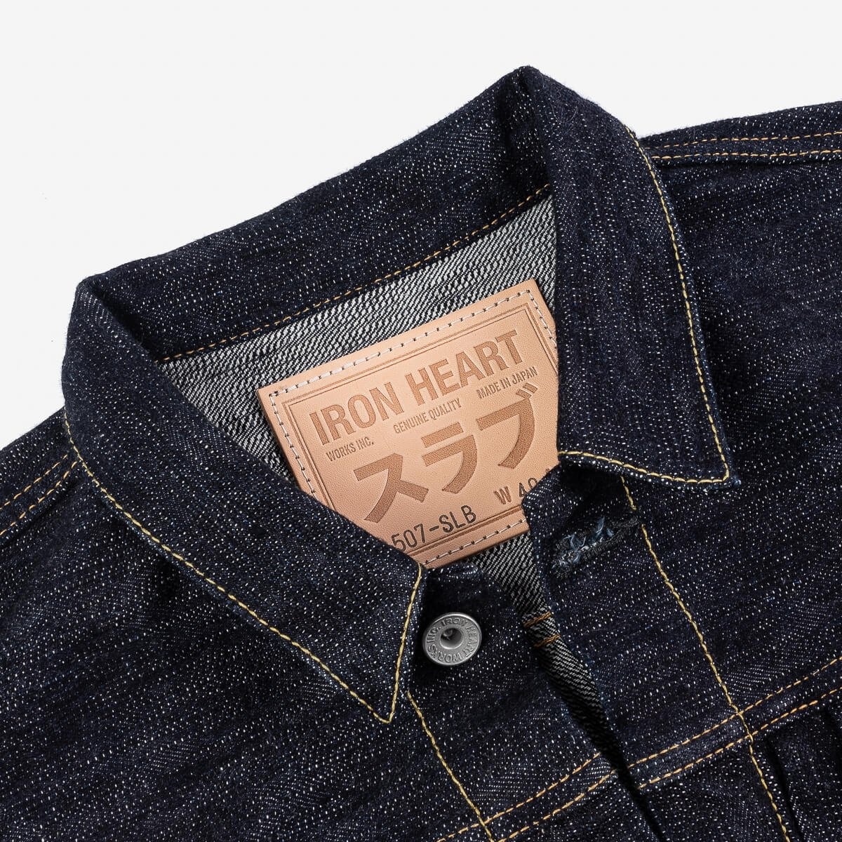 IHJ-507-SLB 16oz Slubby Selvedge Denim Type II Jacket Indigo - 4