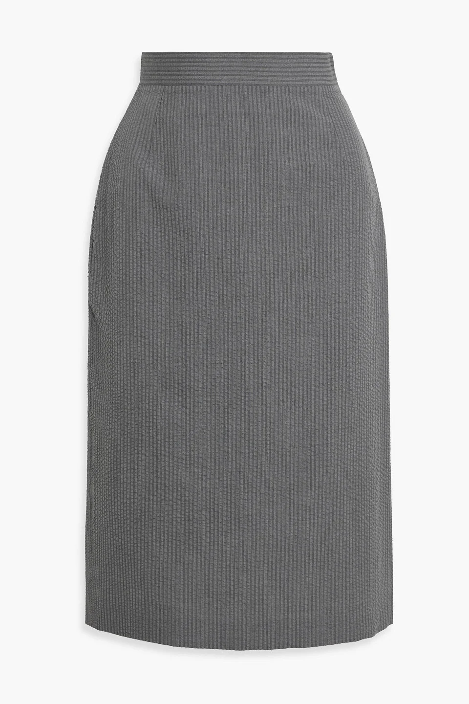 Wool-seersucker midi skirt - 1