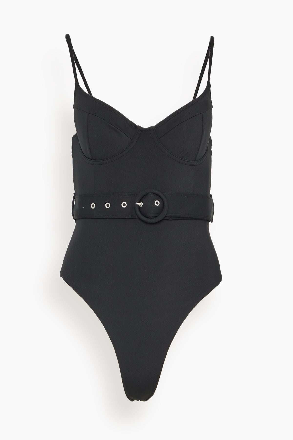 Noa Belted Bustier One Piece in Black - 1