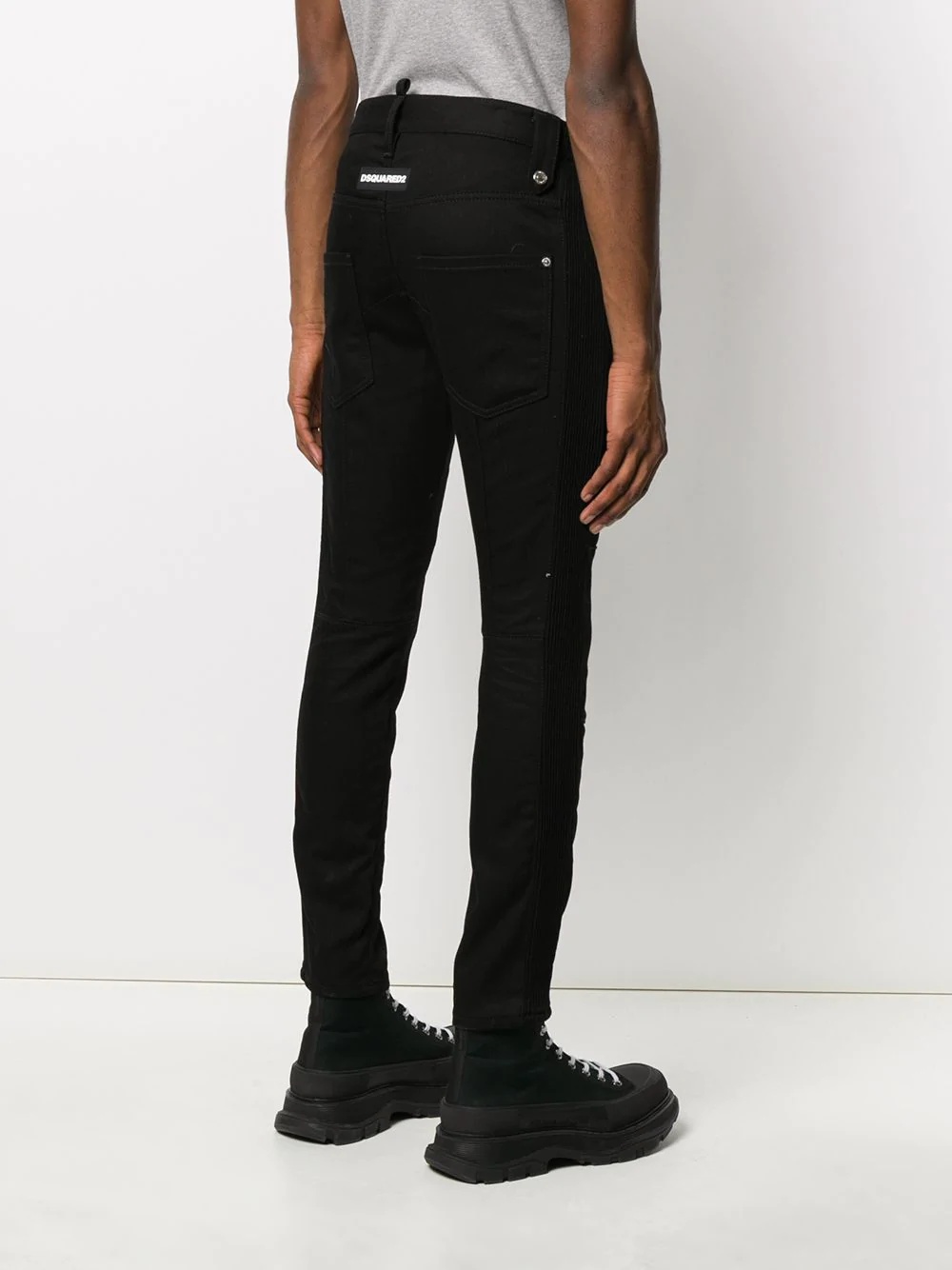 mid-rise asymmetric skinny trousers - 4