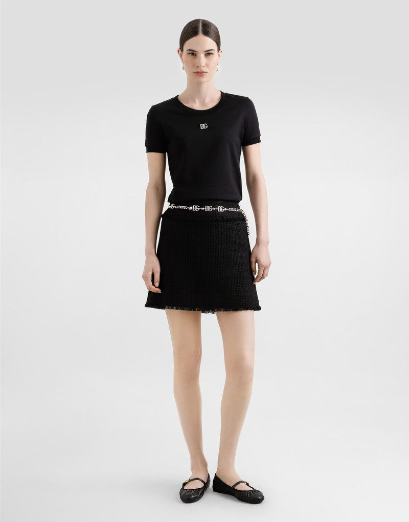 Dolce & Gabbana Jersey T-shirt with crystal DG embellishment outlook