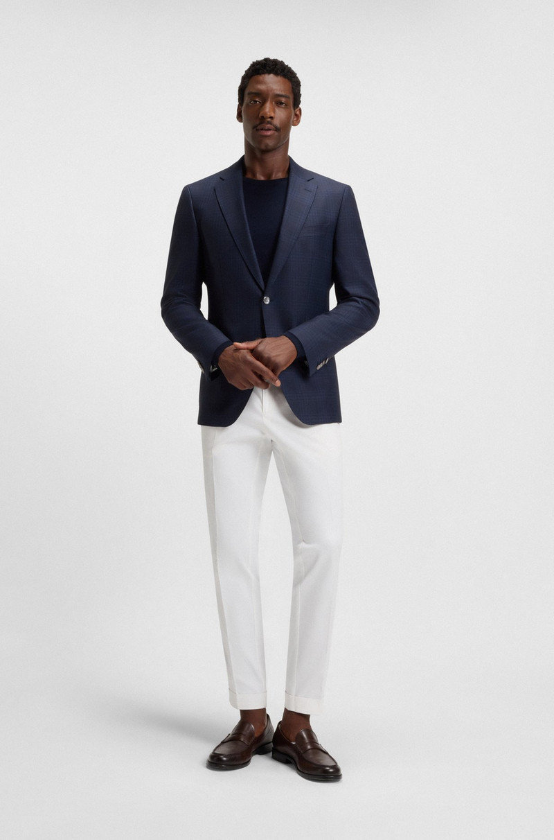 BOSS CHECKED SLIM-FIT JACKET IN VIRGIN WOOL outlook