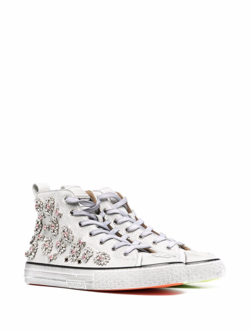 PHILIPP PLEIN crystal-embellished high-top sneakers outlook