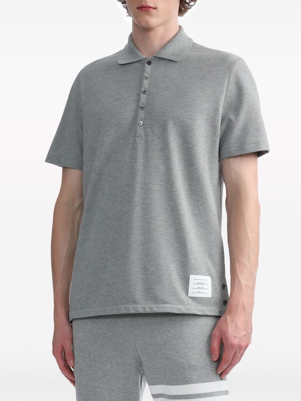 Center-Back Stripe Piqué Polo - 3