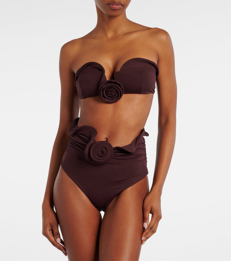 MAGDA BUTRYM Floral-appliqué bikini top outlook