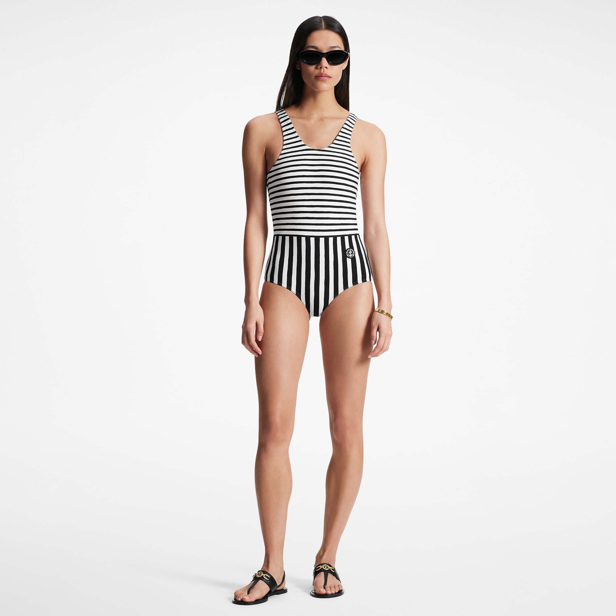 Mixed Stripes One-Piece Swimsuit - 2