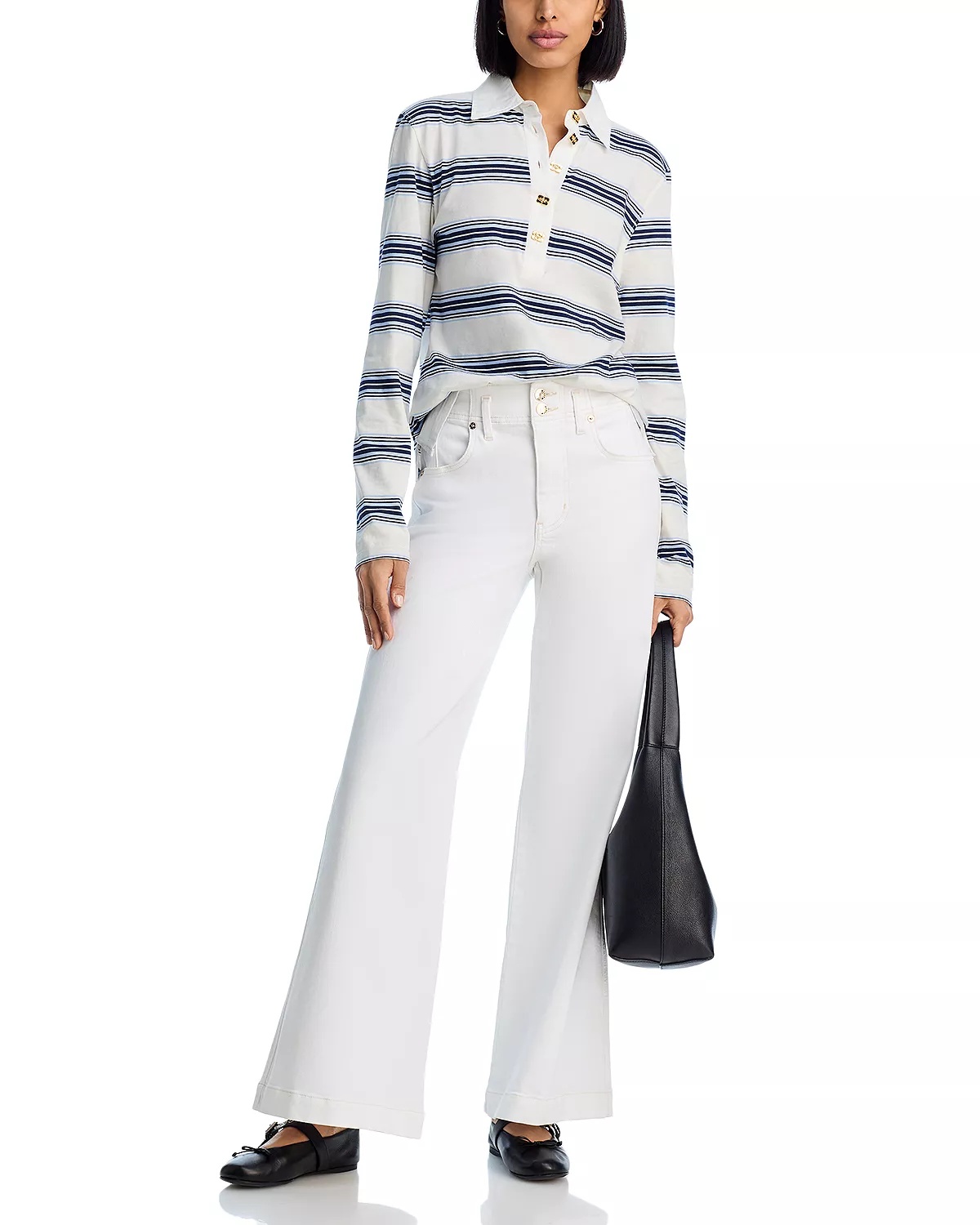 The Seamed High Rise Wide Leg Jeans in Au Natural Clean - 2
