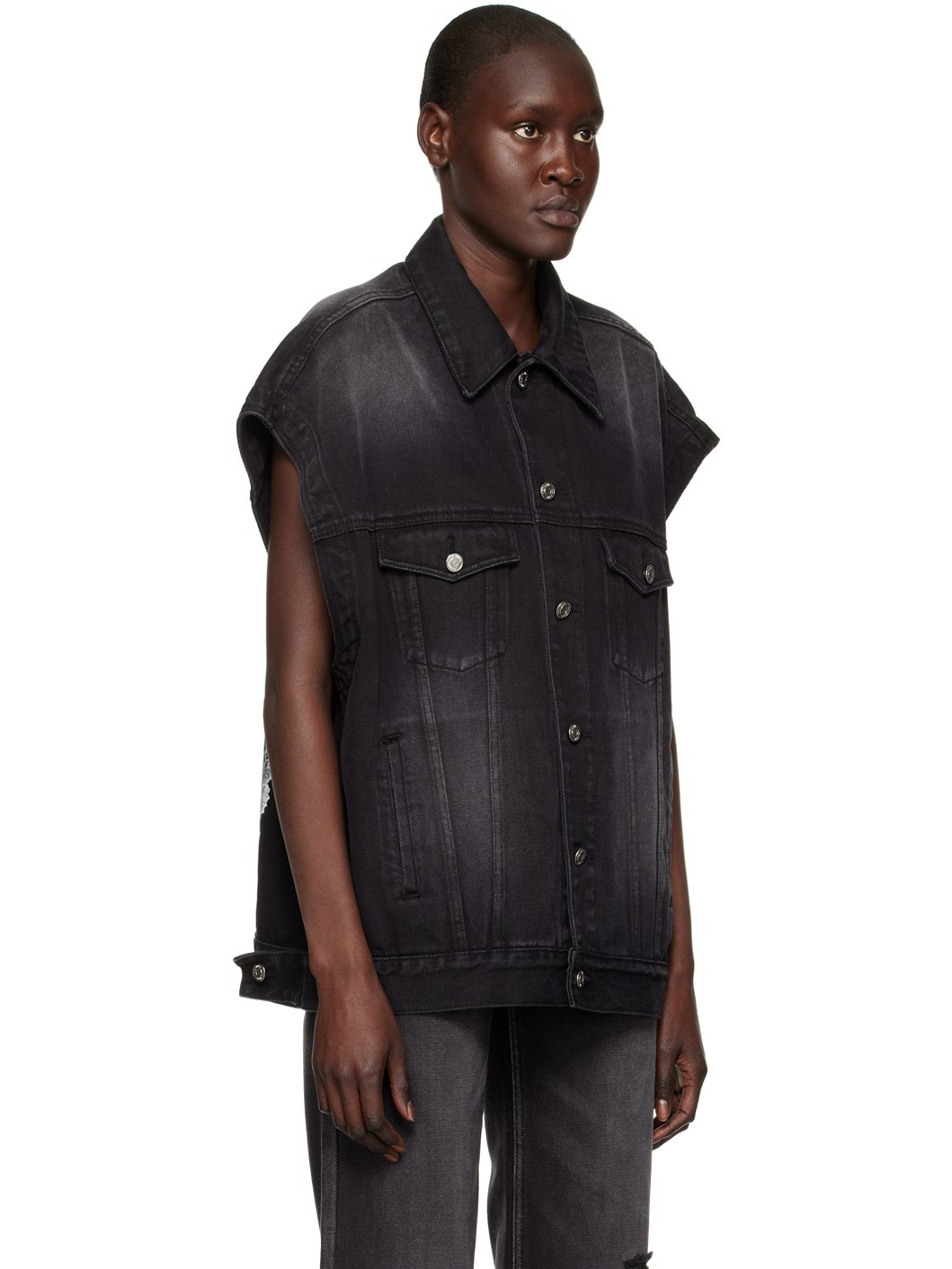 Black Horror Movie Denim Vest - 2