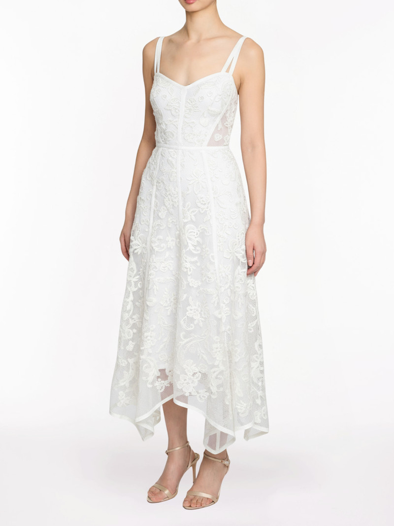 RIBBON STRAP CORDED LACE DRESS 3