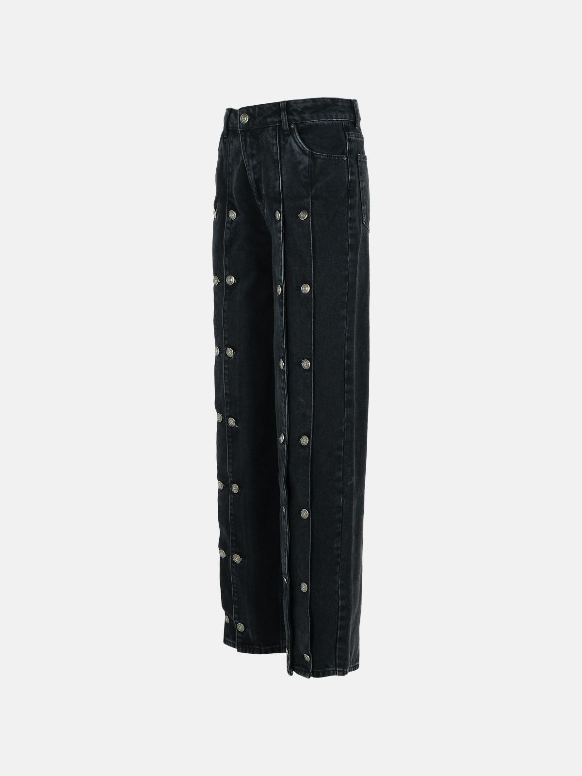 'DIZIE' BLACK COTTON BLEND JEANS - 2