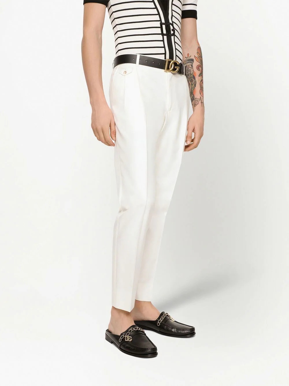 DG-embroidered silk trousers - 5