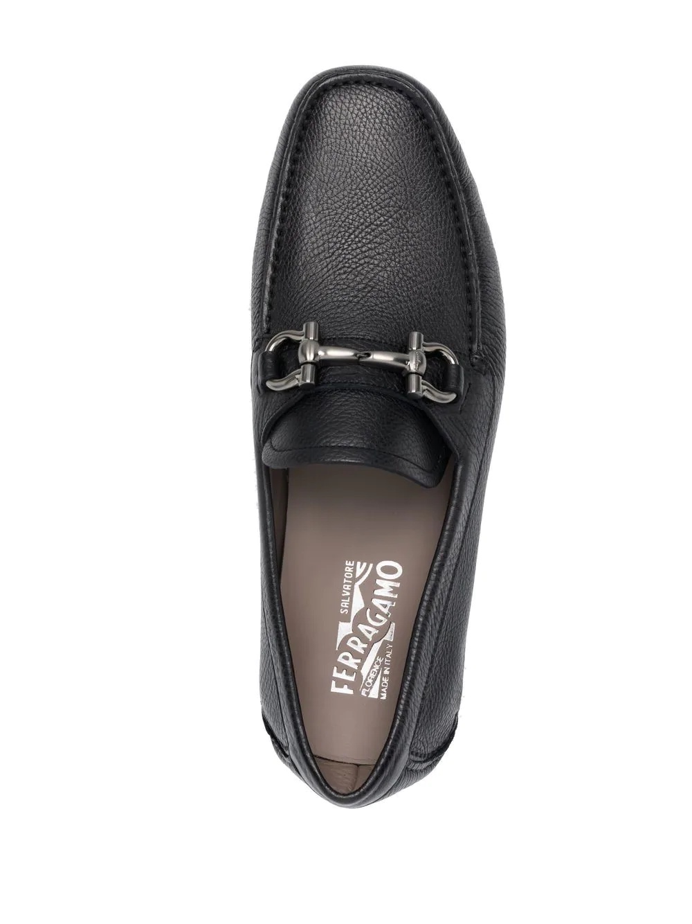 Gancini pebbled-effect loafers - 4