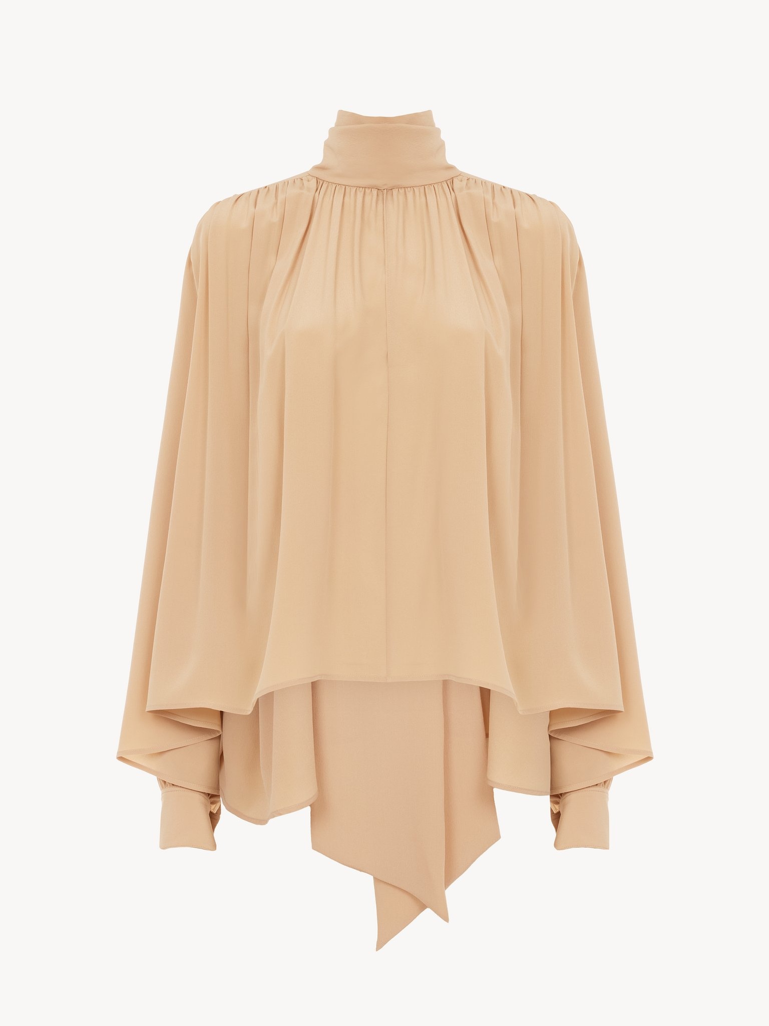 BOXY LAVALLIÈRE BLOUSE IN SILK GEORGETTE - 2