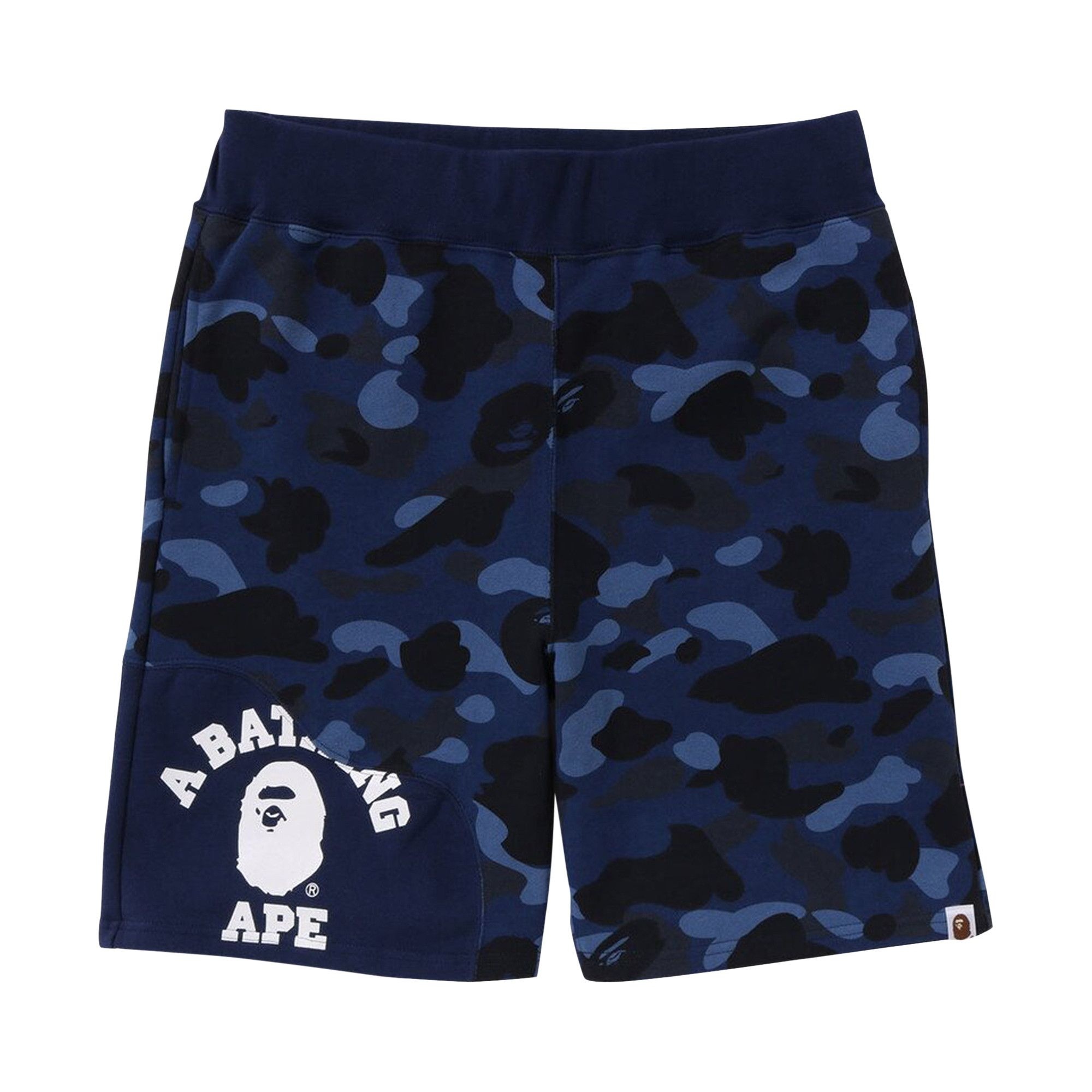 BAPE Color Camo Cutting Sweat Shorts 'Navy' - 1