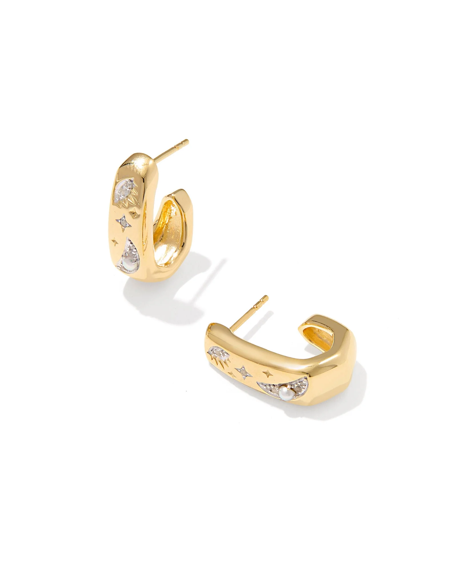 Skye Celestial 18k Yellow Gold Vermeil Huggie Earrings - 1