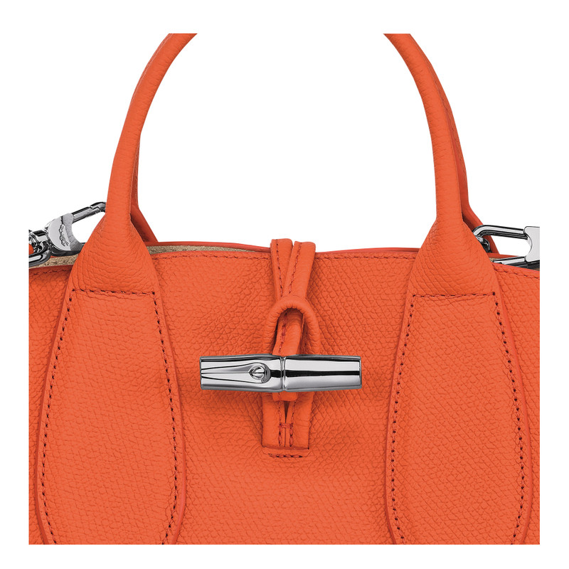 Roseau S Handbag Orange - Leather 7