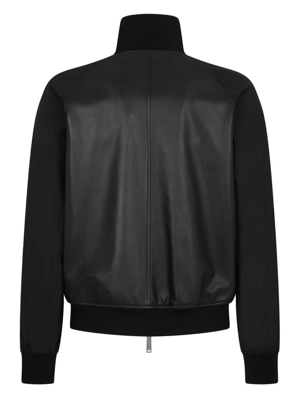 panelled leather track jacket - 2