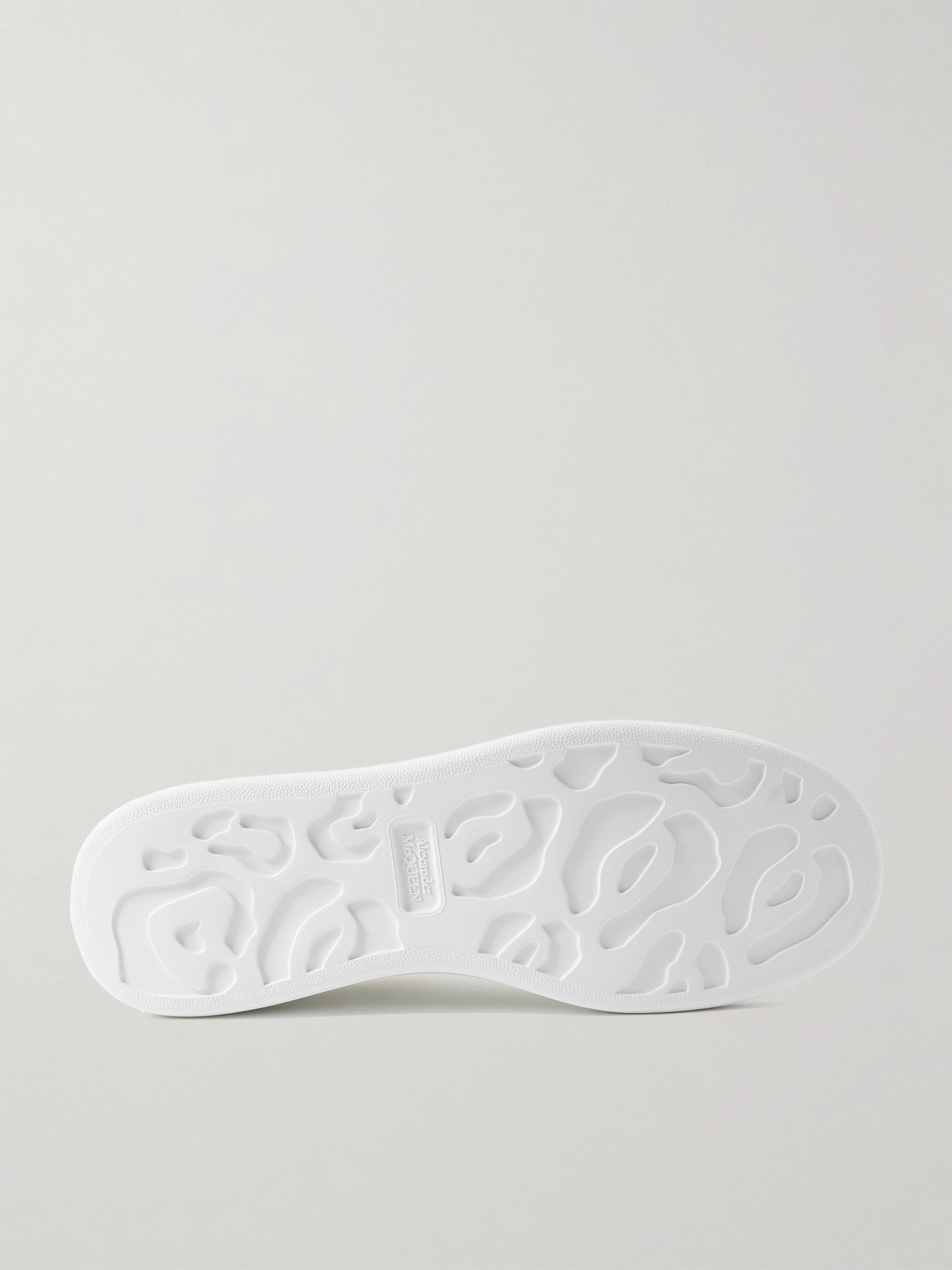 Exaggerated-Sole Leather Sneakers White - 3