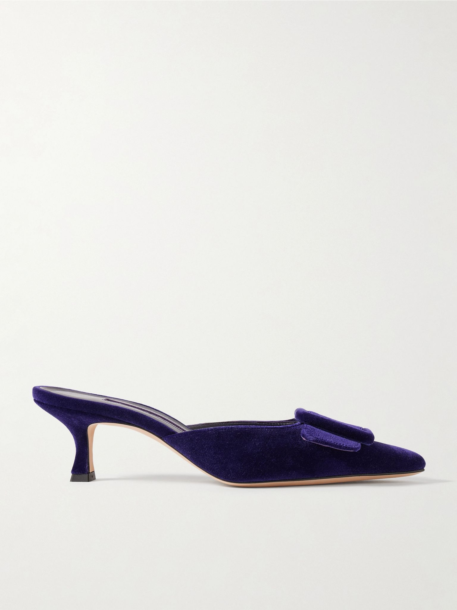 Maysale 50 buckled velvet mules Purple - 1