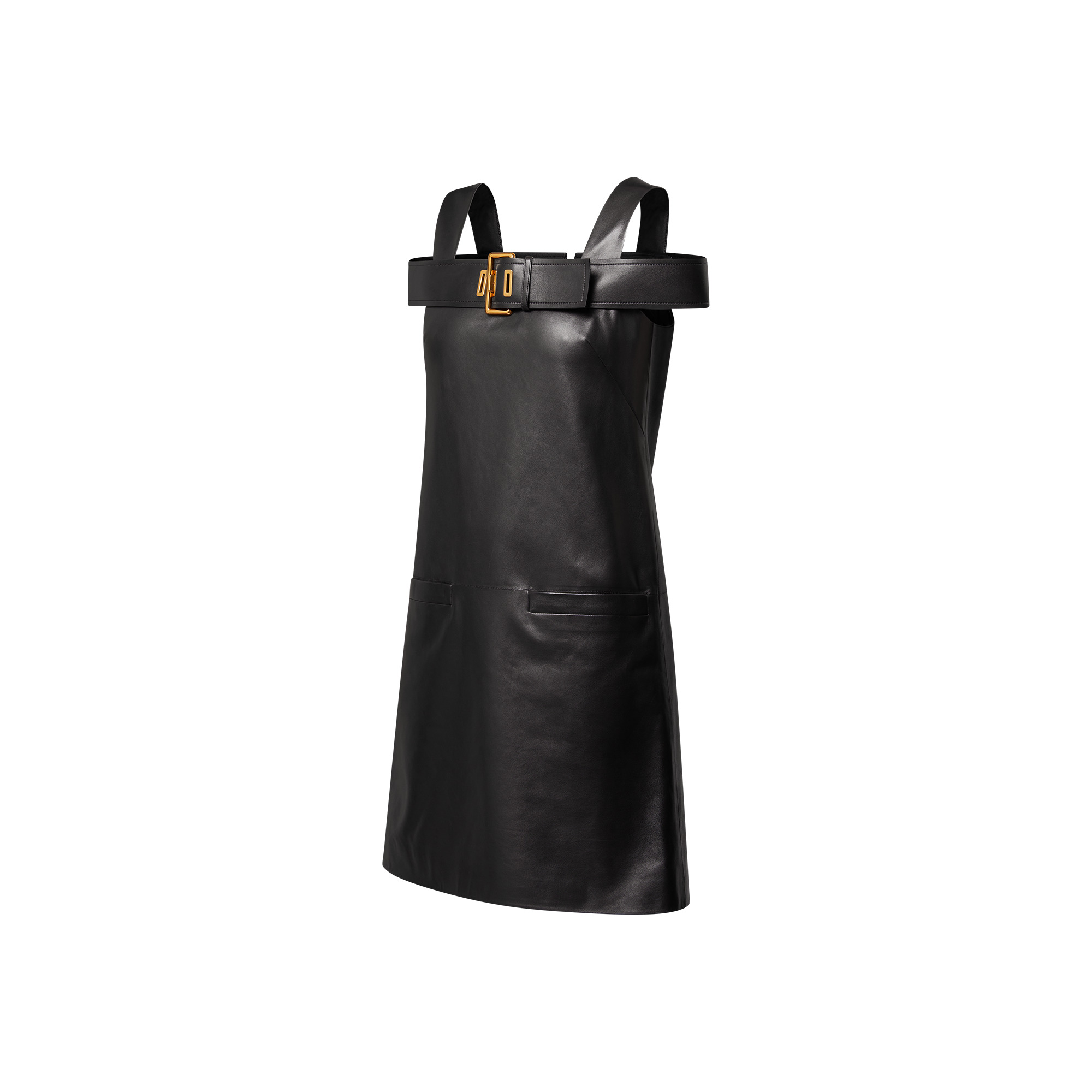 Leather Dress With Strap And Buckle - 2