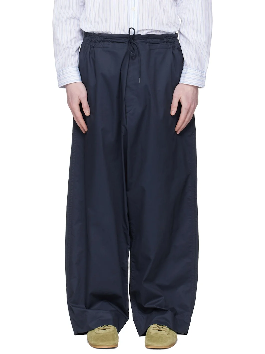Navy Drawstring Trousers - 1