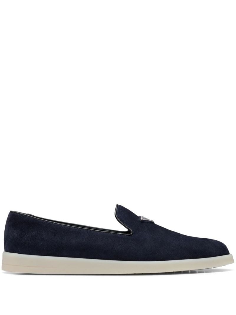 triangle-patch suede loafers - 1