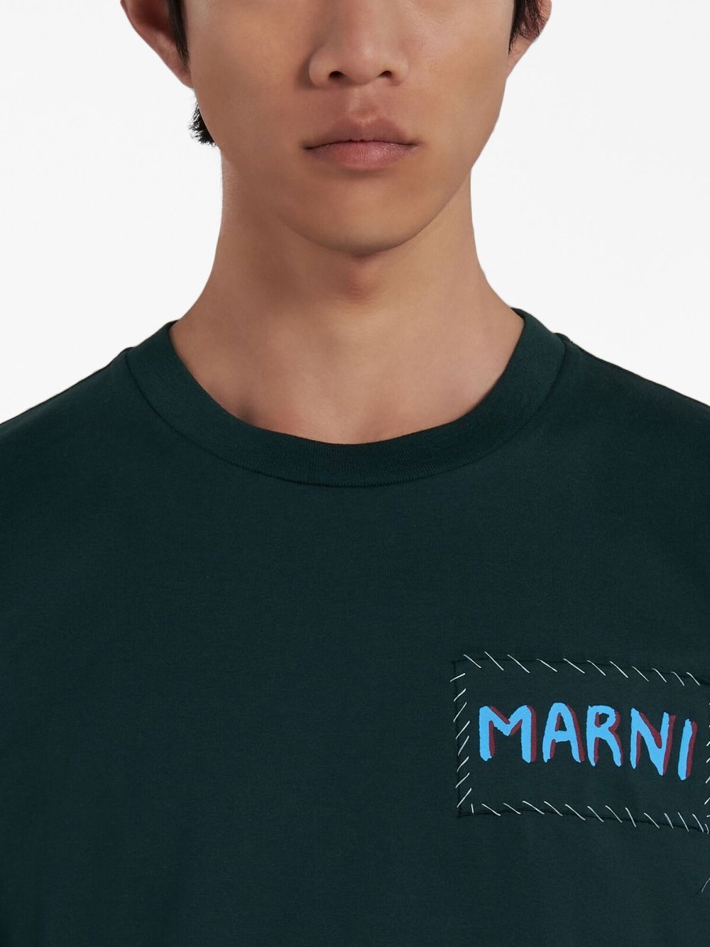 logo-patch cotton T-shirt - 5