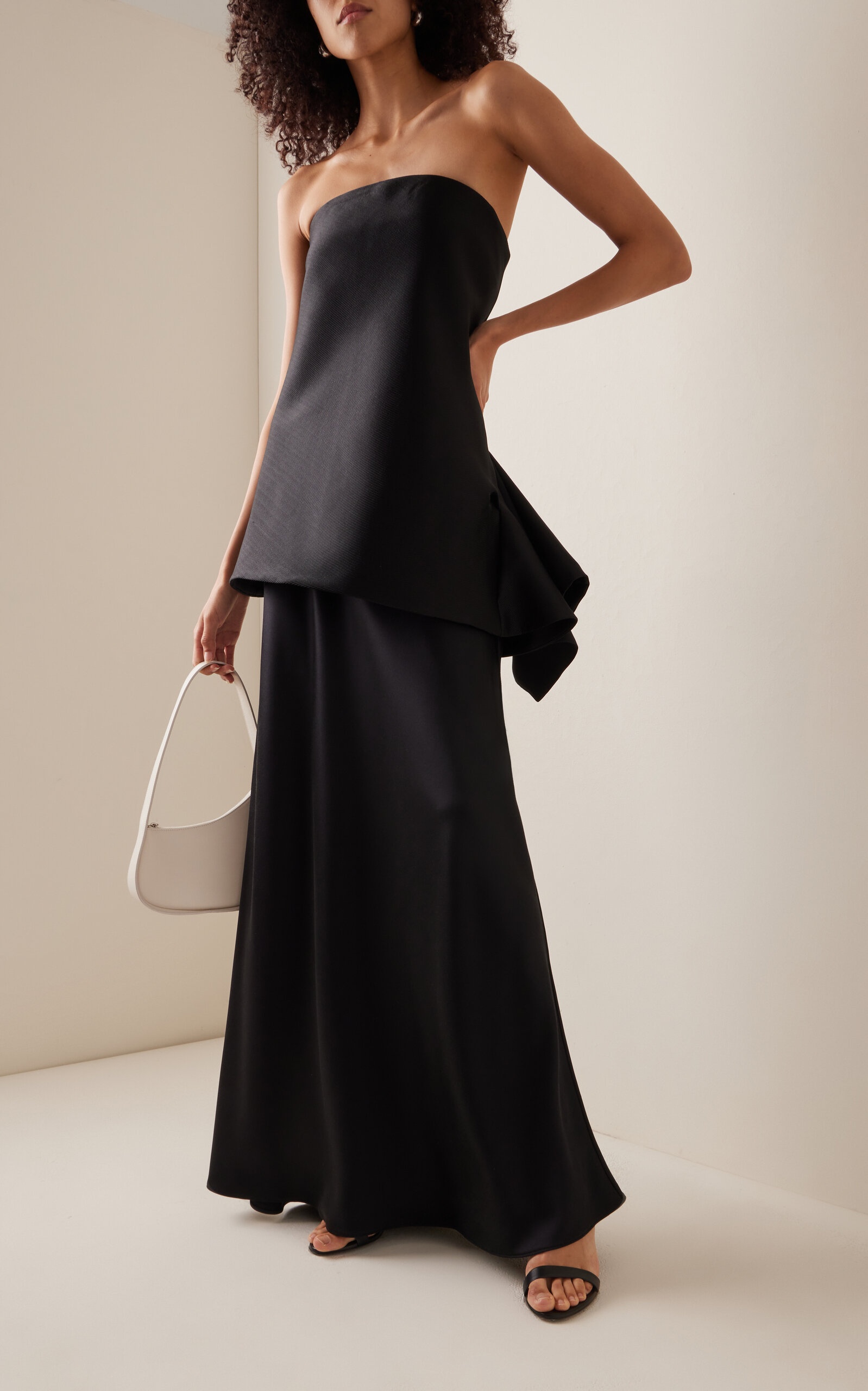Laure Cotton-Blend Strapless Swing Top black - 3