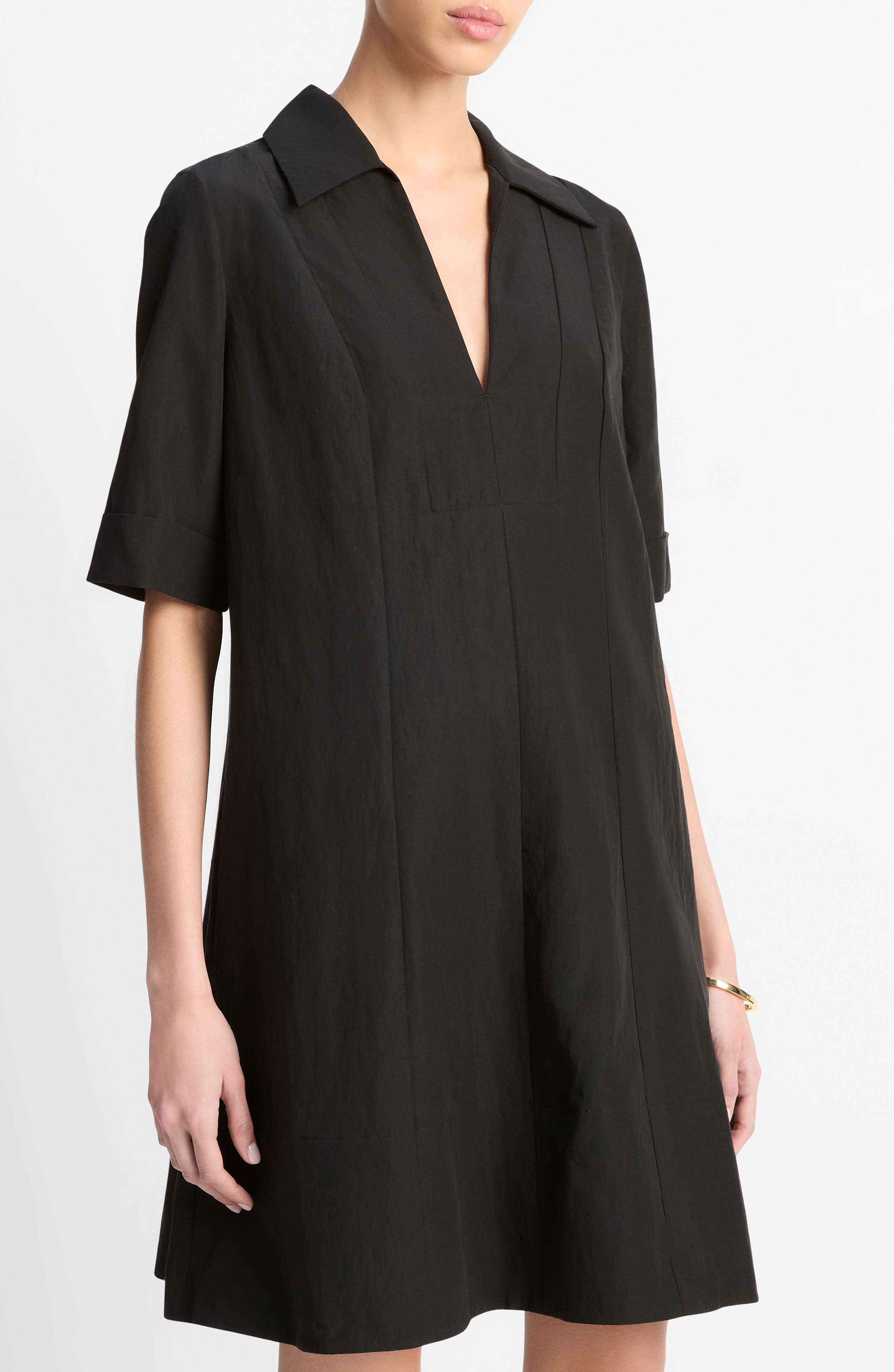 Vince Collar A-Line Dress in Black at Nordstrom - 4