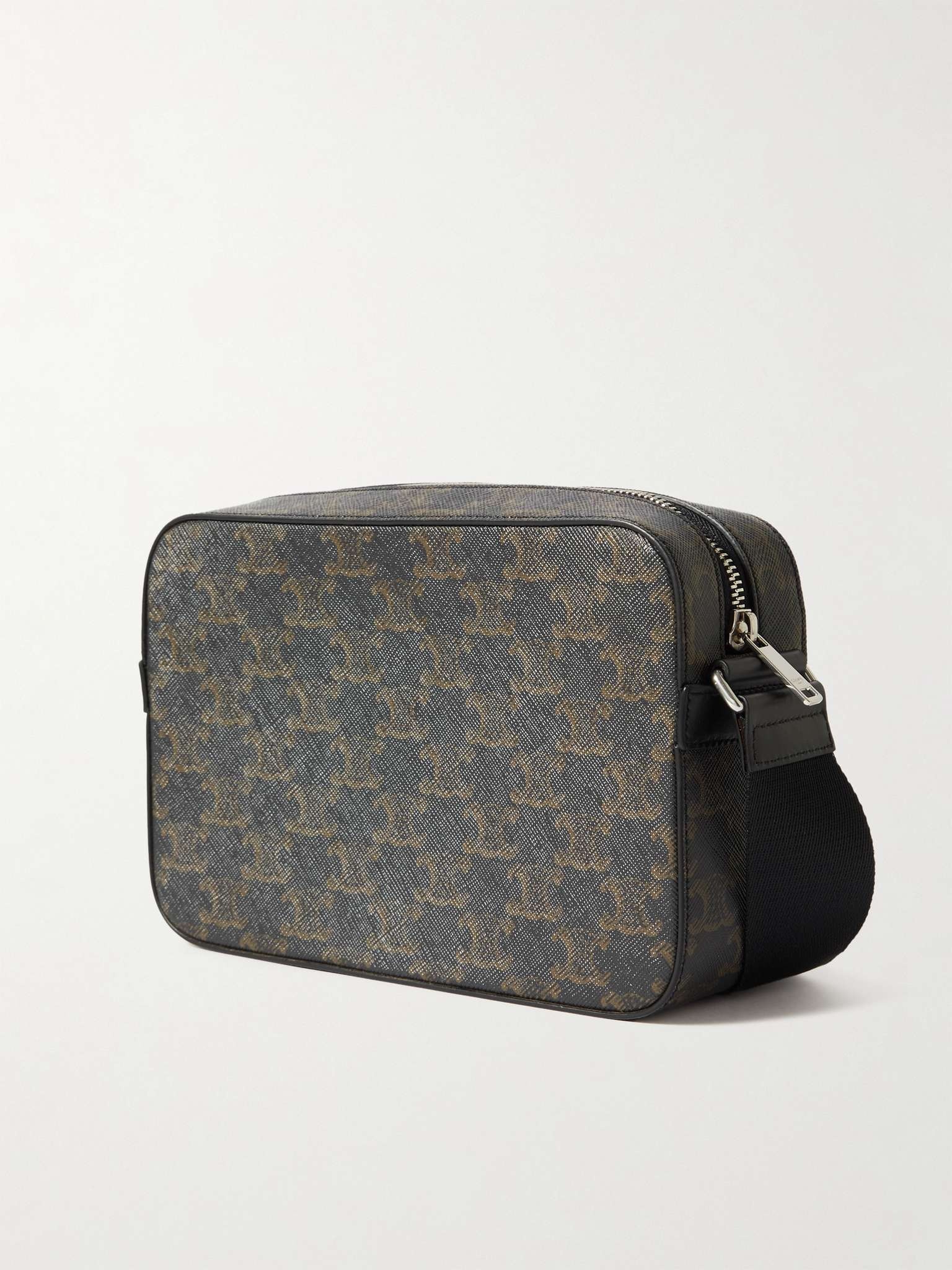 Triomphe Leather-Trimmed Monogrammed Coated-Canvas Messenger Bag - 4