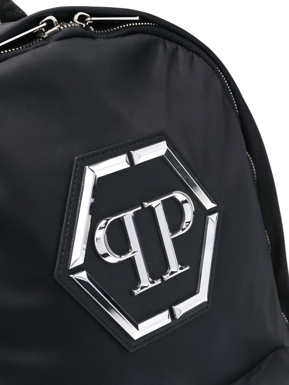 logo-patch zip-up backpack - 4