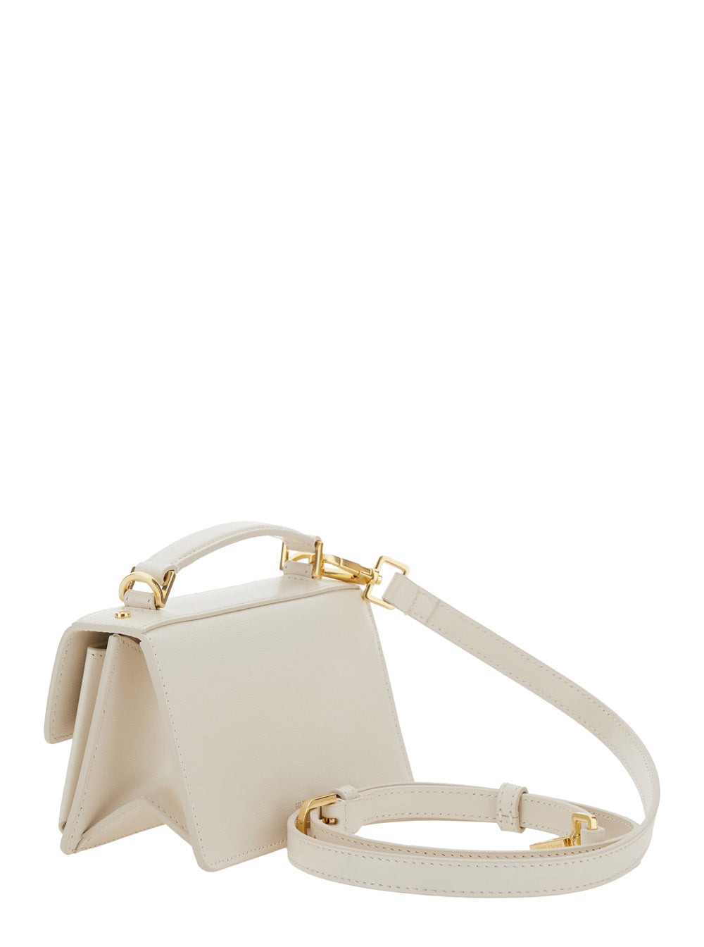 Golden Goose Women 'Venezia' White Hangbag With Adjustable And Removable Shoulder Strap And Clasp Cl - 3
