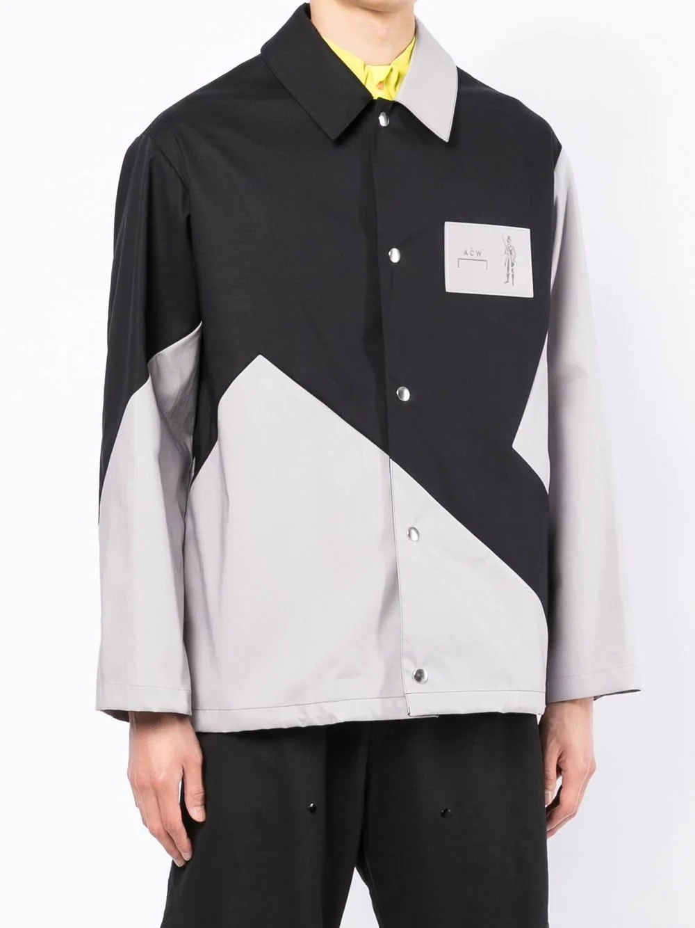 colour-block panelled shirt jacket - 3