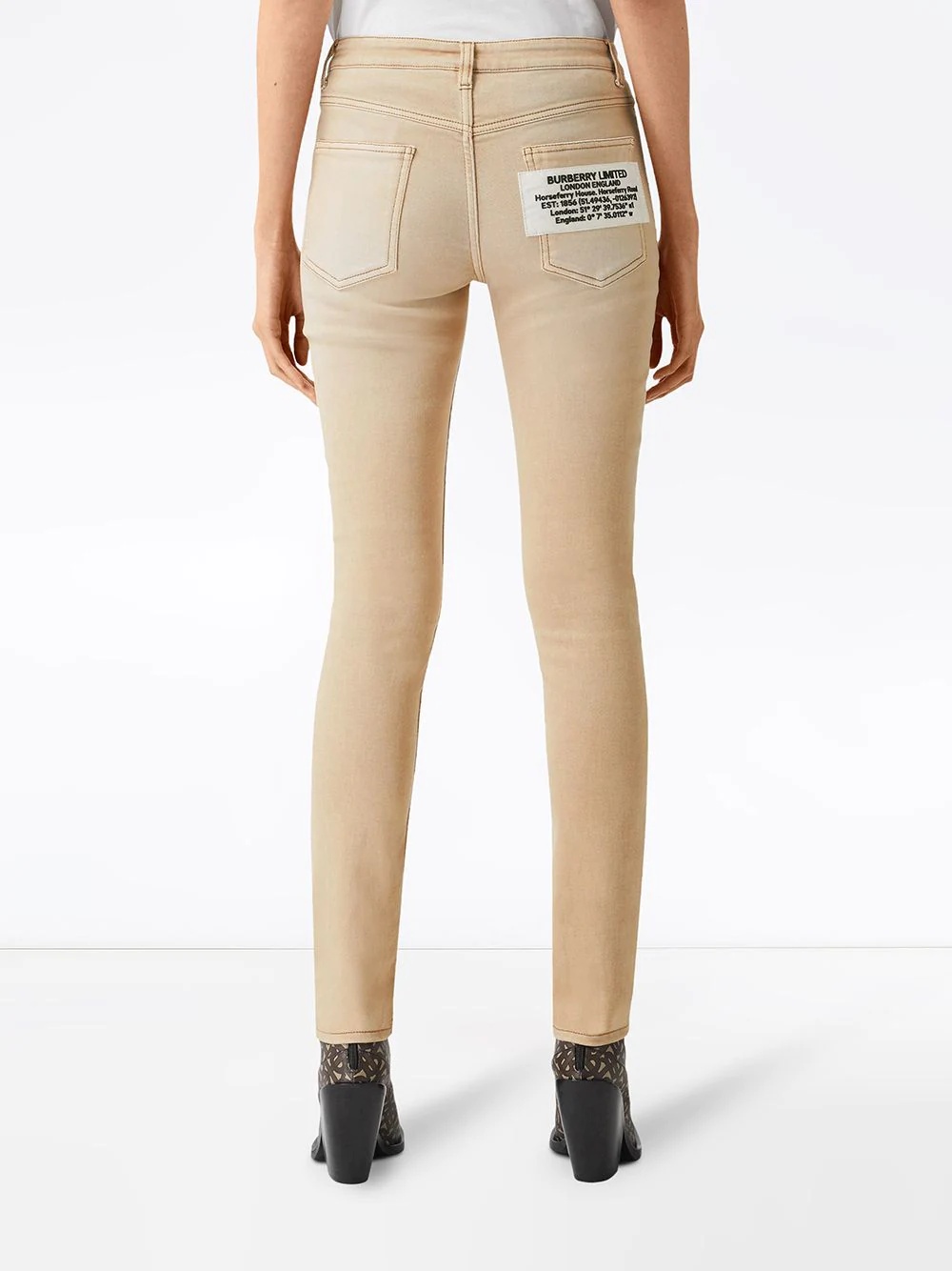 logo patch skinny jeans - 4