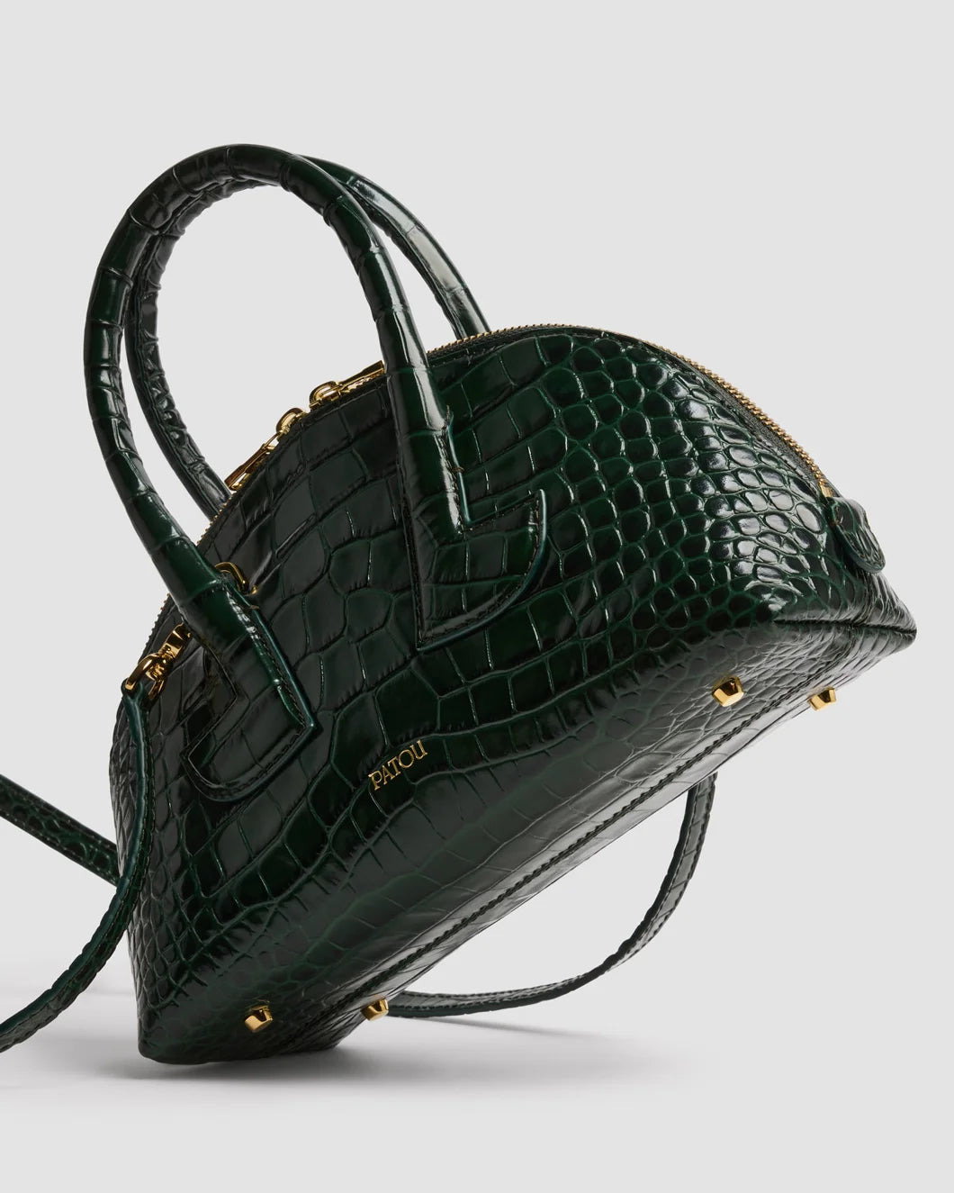 LE PATOU BOWLING BAG IN CROCODILE-EMBOSSED LEATHER - 2