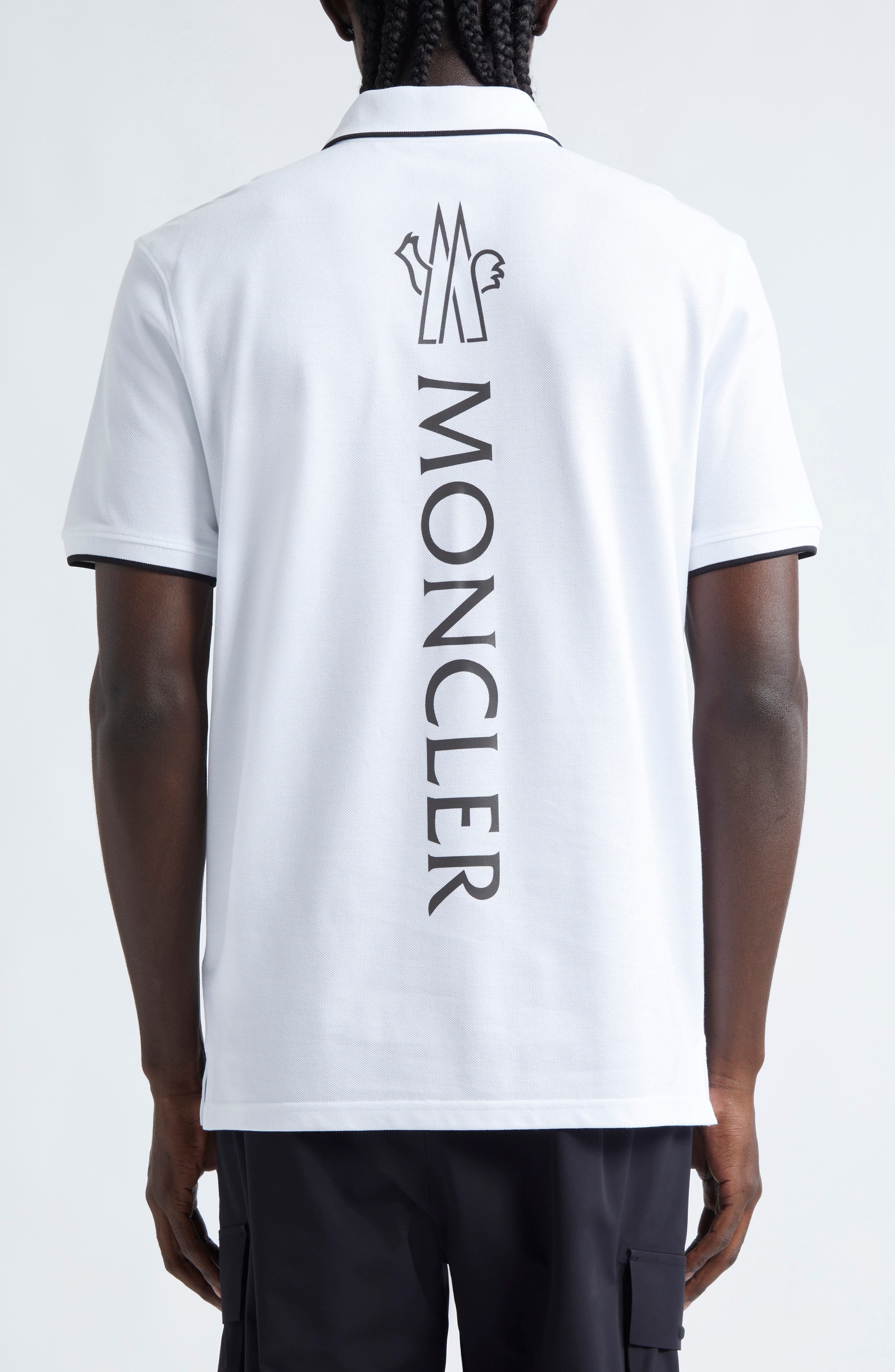 Moncler Logo Cotton Polo in White at Nordstrom - 2